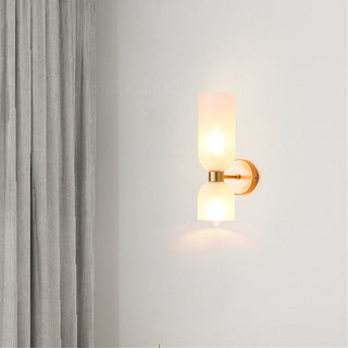 Modern glass wall lamp double head angle — two bulb sconce