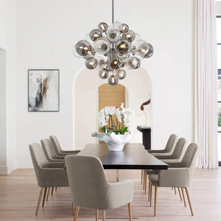 Modern glass bubble chandelier detail — cluster round warm texture