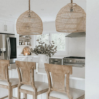 Natural rope pendant — bohemian farmhouse ceiling fixture