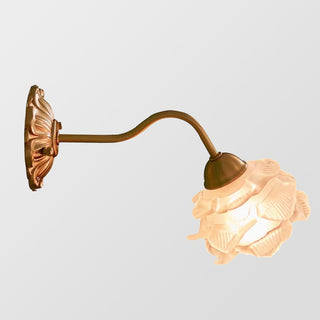 Copper flower petal glass vintage wall sconce — retro lamp