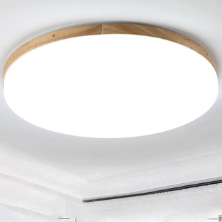 Acrylic LED ceiling light round wood – flush mount modern