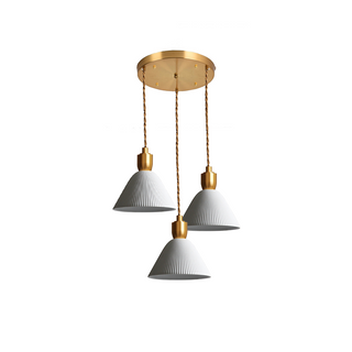 Suspension en céramique - Luminaire cocon laiton rétro avec longueur de suspension ajustable