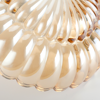 Plafonnier en verre ambré – Luminaire semi-encastré vintage avec lumière chaude