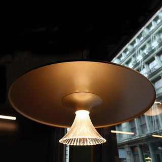 Concrete pendant detail — flying saucer modern ceiling fixture