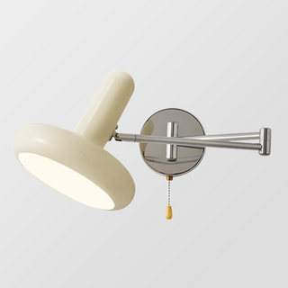 Adjustable white swing arm retro wall lamp metal — sconce