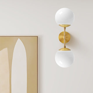 Gold metal double ball wall sconce — medieval adjustable lamp