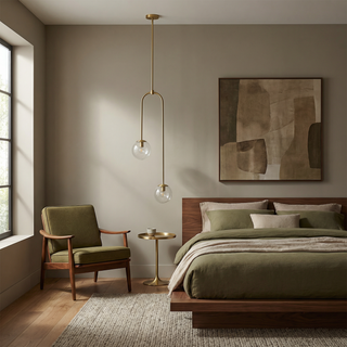 Pendant Lamp – Modern Asymmetrical Lighting Fixture with Glass Ball Design