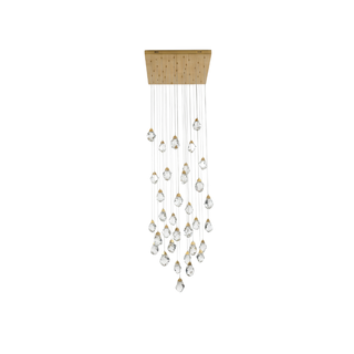 Pendant Light | Crystal Chandelier with Gold Finish & Warm Ambient Lighting