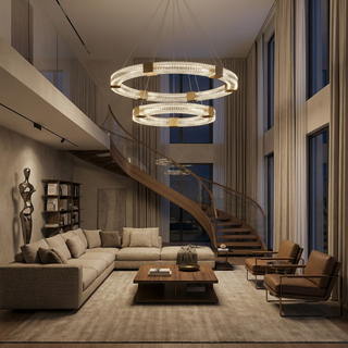 Interior Chandelier – Modern Ceiling Light With Soft Diffusion & Artistic Circle Fixture