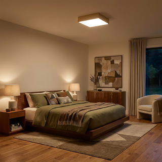 Square Ceiling Light - Minimalist White Modern Fixture for Living Room Lighting
