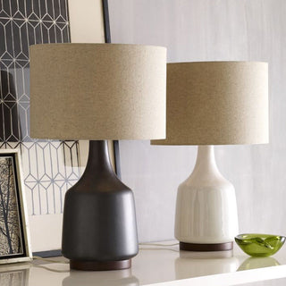 Handcrafted ceramic table lamp cove — warm ambient glow