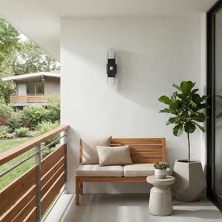 LED Outdoor Wall Light – Modern Black Aluminum Fixture with Motion Sensor