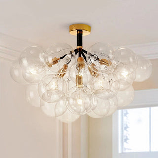 Glass bubble chandelier ceiling light – semi-flush dining