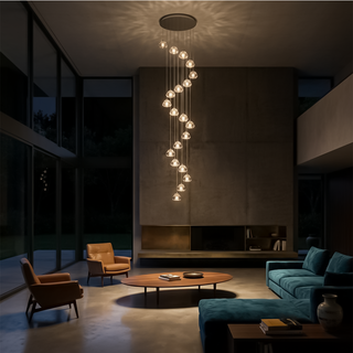 Modern Crystal Chandelier – Elegant LED Pendant Light Fixture for Living Room