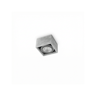 Plafonnier en béton gris – Luminaire industriel compact et minimaliste pour plafonds bas
