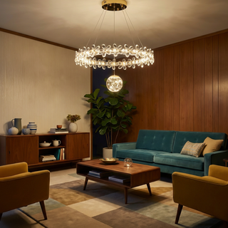 Designer Ceiling Light – Luxury Crystal Ceiling Light with Warm Ambient Lighting