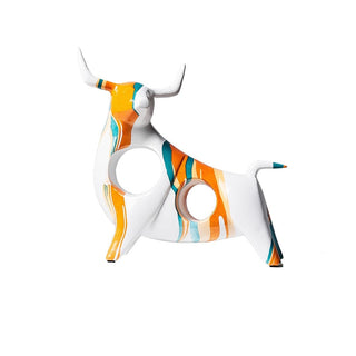 bull graffiti sculpture handcrafted poly resin abstract urban art decor front view