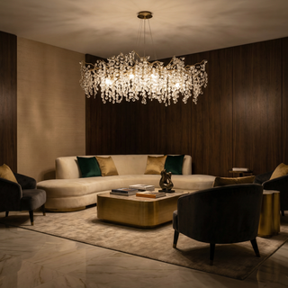 Modern Crystal Chandelier – Elegant Dining Room Lighting With Chrome Finish