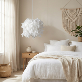 Decorative Pendant Light – Feather Pendant Lamp with Soft Ambient Lighting