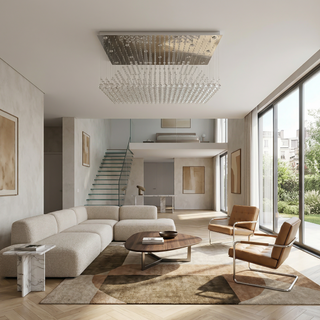 Luxury Crystal Ceiling Light – Modern Hanging Crystal Chandelier for Large Living Room