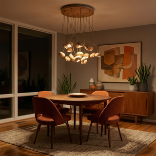 Wooden Pendant Light – Floral Hanging Lamp | Elegant Room Lighting by Lumavera