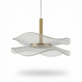 Modern LED Pendant Light – Scandinavian Gold Lampshade With Soft Ambient Lighting