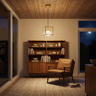 Copper Pendant Light – Minimalist Polished Copper Finish LED Bedroom Lighting