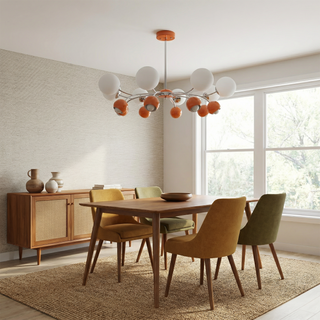 Metal Ceiling Light – Modern Warm LED Blown Glass Lamp with Soft Ambient Lighting
