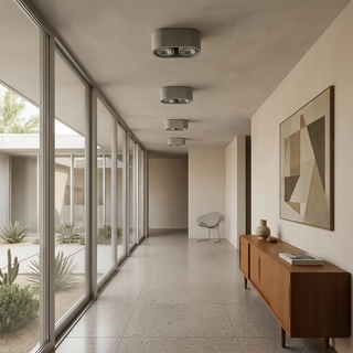 Plafonnier en béton gris – Plafonnier moderne minimaliste | Luminaire compact et durable