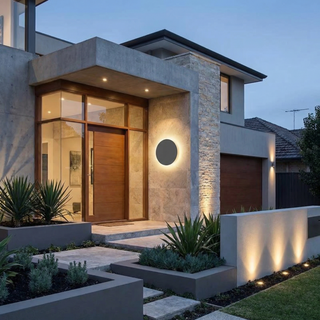 Outdoor Wall Lamp – Minimalist Aluminium Disc Light | IP65 Waterproof Lighting