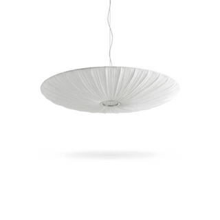 Pleated Silk Pendant – Adjustable Cable Light with Soft Ambient Glow