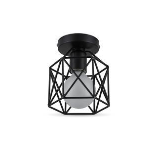 Geometric Ceiling Light – Black Wrought Iron Lamp | Modern Nordic Lighting Fixture