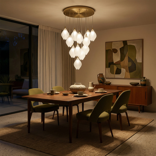 Modern Glass Pendant Light – Dimmable LED Pendant Lamp for Living Room Lighting