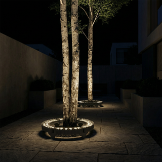 Outdoor Tree Projector – Adjustable Aluminum Ring Light for Garden Lighting