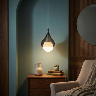Geometric Pendant Light – Modern Gold Finish LED Lamp for Living Room Lighting