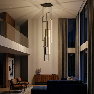 Elegant Pendant Light – Modern Black Gold Pendant with Soft Diffused Lighting