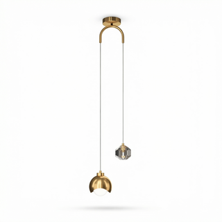 Pendant Light Nordic Design – Soft Ambiance Lighting with Golden Clip & Aluminium Globe