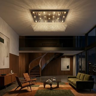 Luxury Crystal Ceiling Light – Modern Hanging Crystal Chandelier for Large Living Room