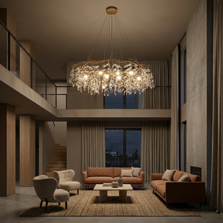 Modern Crystal Chandelier – Luxury Cut Crystal Pendant with Dimmable LED Lighting