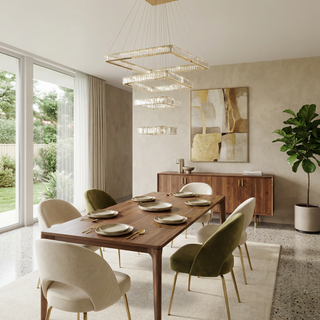 Modern Crystal Chandelier – Elegant LED Ceiling Lamp with Remote Control