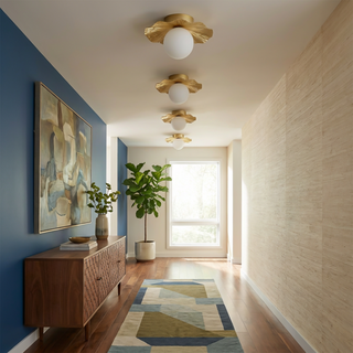 Golden Ceiling Light - Elegant Lotus Leaf Design Warm LED Lighting Fixture