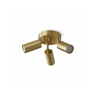 Golden LED Ceiling Light – Minimalist Aluminium Gold Finish Double Head Lamp