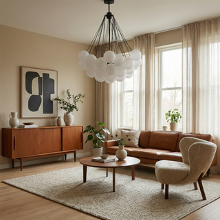 LED Pendant Light – Modern Chandelier with Glass Balls | Adjustable Height