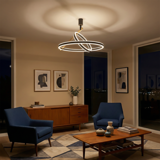 Double Ring Ceiling Light – Modern Aluminum Ring LED Ambient Lighting Fixture