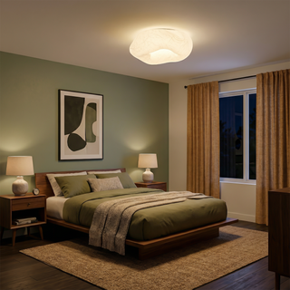 Handmade Silk Ceiling Lamp – Modern LED Recessed Dimmable Light Fixture