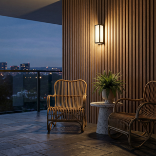 Aplique de pared fijo – Lámpara de pared exterior moderna rectangular con iluminación LED cálida