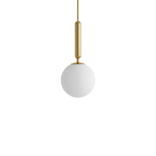 Modern Pendant Lamp – Metal Pendant Light with Opal Glass Sphere | Lumavera Lighting