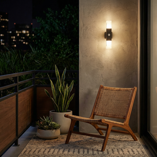 LED Outdoor Wall Light – Modern Black Aluminum Fixture with Motion Sensor