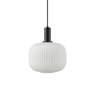 Adjustable Pendant Lamp – Nordic Style Lamp with White Glass Diffuser & Gold Ring