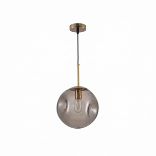 Nordic Glass Pendant Lamp – Cord Pendant Light with Grey Brown Lampshade